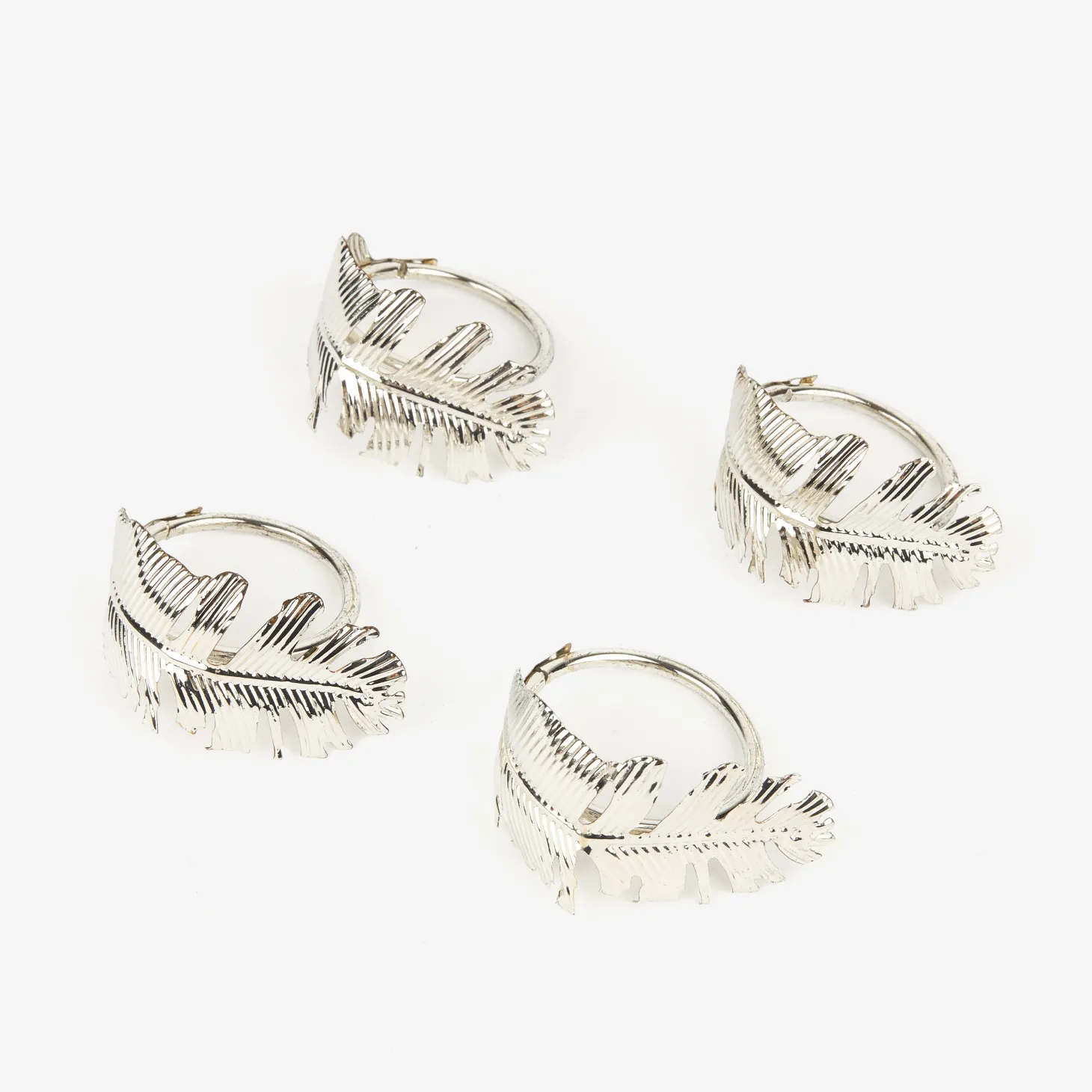 Set de 4 servilleteros de metal plateados