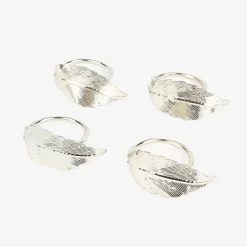 Set de 4 servilleteros de metal plateados