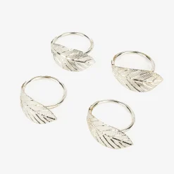 Set de 4 servilleteros de metal plateados