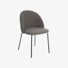 Set de 2 sillas de comedor de metal con tela gris Caleb 50x54x78cm