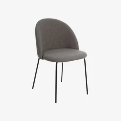 Set de 2 sillas de comedor de metal con tela gris Caleb 50x54x78cm