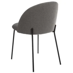 Set de 2 sillas de comedor de metal con tela gris Caleb 50x54x78cm