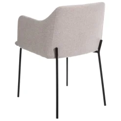 Set de 2 sillas de comedor con reposabrazos de metal beige Caleb 52x53x77cm