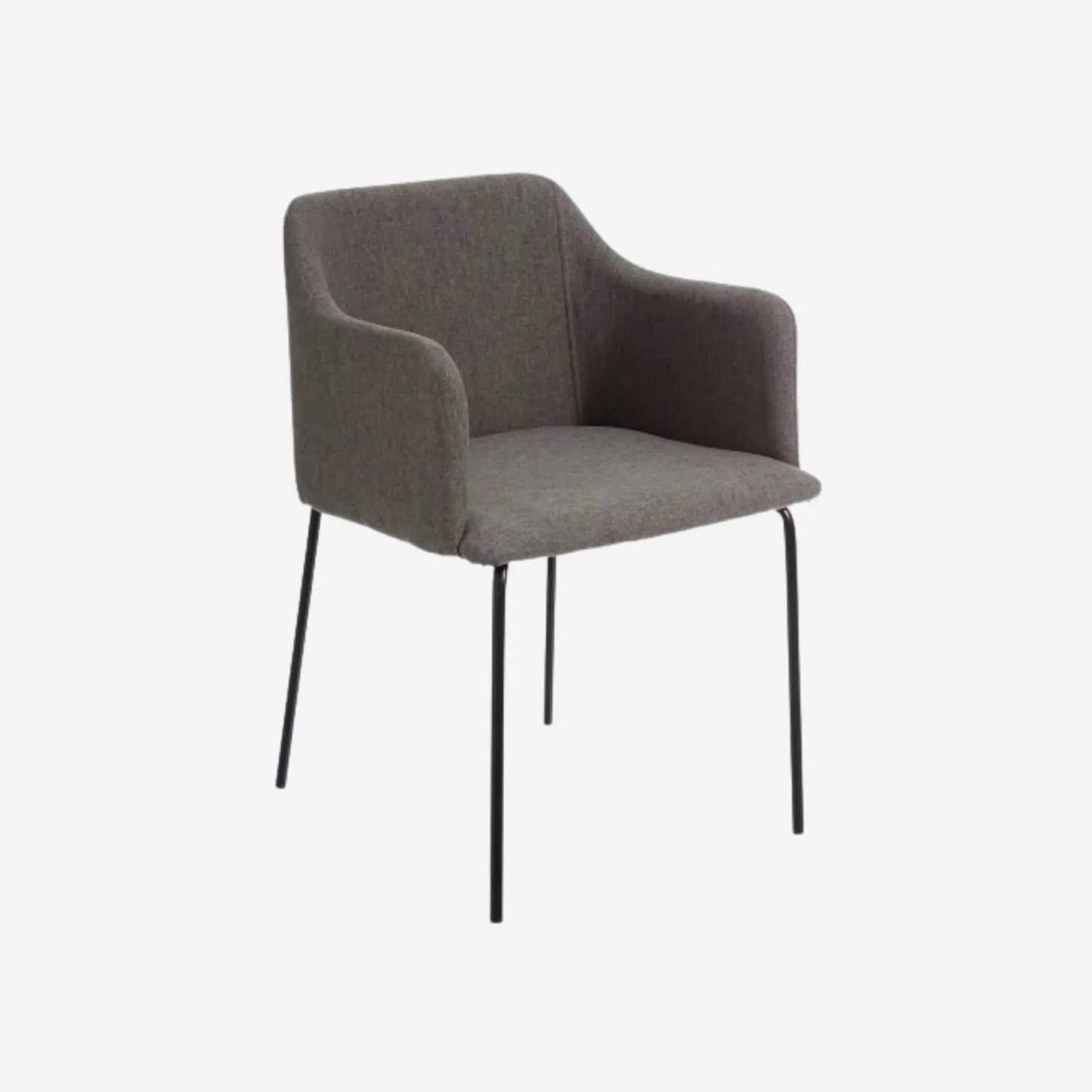 Set de 2 sillas de comedor con reposabrazos de metal gris Caleb 52x53x77cm