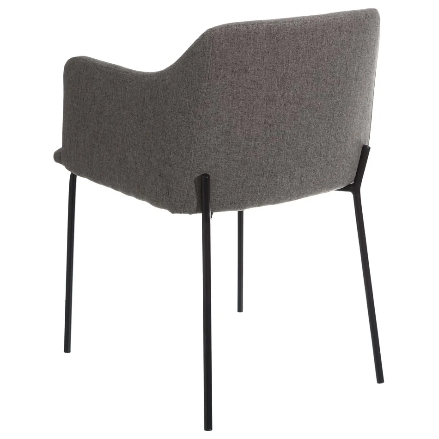 Set de 2 sillas de comedor con reposabrazos de metal gris Caleb 52x53x77cm