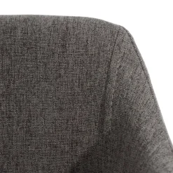 Set de 2 sillas de comedor con reposabrazos de metal gris Caleb 52x53x77cm