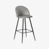 Set de 2 taburetes altos de metal gris Caleb 40x48x102cm