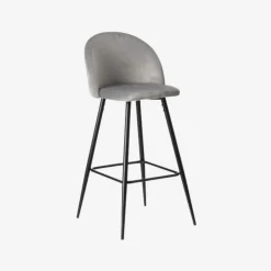 Set de 2 taburetes altos de metal gris Caleb 40x48x102cm
