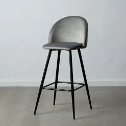 Set de 2 taburetes altos de metal gris Caleb 40x48x102cm
