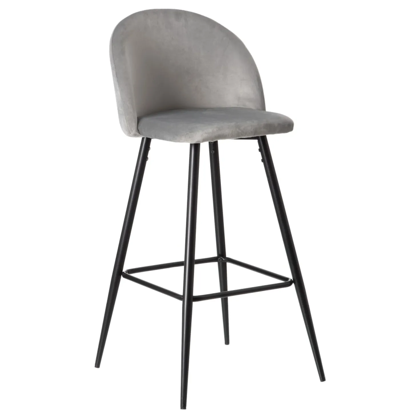 Set de 2 taburetes altos de metal gris Caleb 40x48x102cm