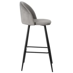 Set de 2 taburetes altos de metal gris Caleb 40x48x102cm