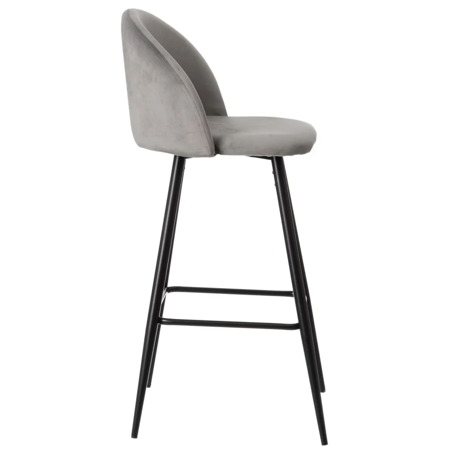 Set de 2 taburetes altos de metal gris Caleb 40x48x102cm