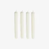 Set de 4 velas candelabro blancas 26cm
