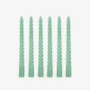 Set de 6 velas decorativas para candelabro verde Ø2x20cm