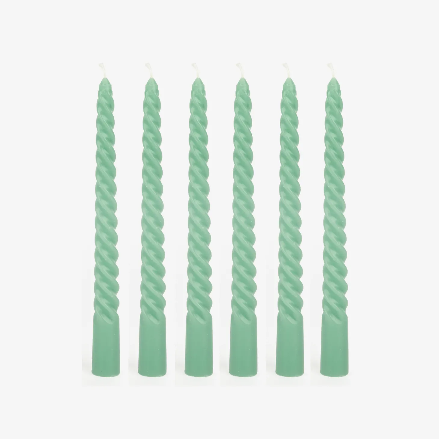 Set de 6 velas decorativas para candelabro verde Ø2x20cm
