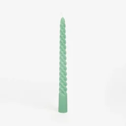 Set de 6 velas decorativas para candelabro verde Ø2x20cm