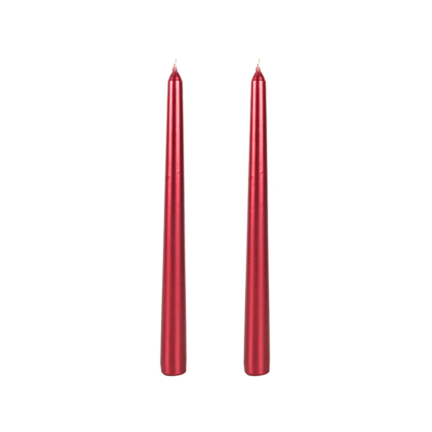 Set de 2 velas para candelabro rojo 25cm