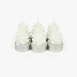 Set de 6 velas tealight piña blancas
