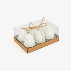 Set de 6 velas tealight piña blancas