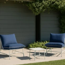 Set de jardín de 3 piezas acero inoxidable azul Citera