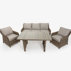 Set de jardín de 4 piezas de ratán sintético Lanai