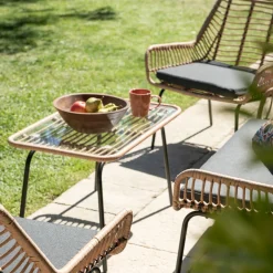 Set de jardín de 4 piezas de ratán sintético Hawai