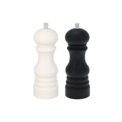 Set de molinillo de sal y pimineta blanco y negro 17,5cm