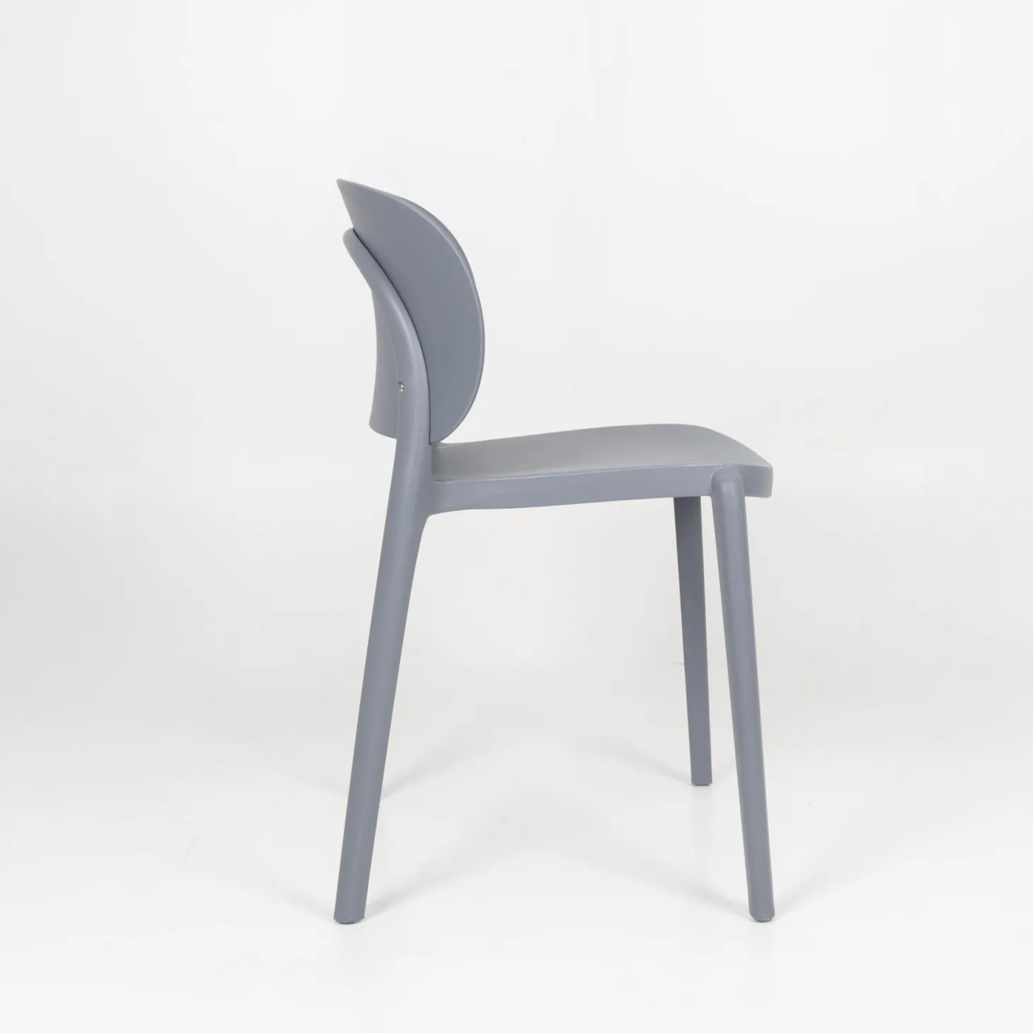 Silla de comedor apilable gris Daniela 50x49x77,5cm