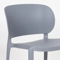 Silla de comedor apilable gris Daniela 50x49x77,5cm