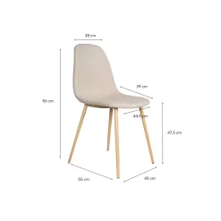 Silla de comedor beige Concept 45x55x86cm