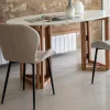 Silla de comedor beige Lydia 54x50x86cm Clau&Chloe