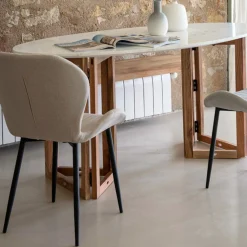 Silla de comedor beige Lydia 54x50x86cm Clau&Chloe