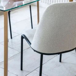 Silla de comedor beige Mina 49x60cm