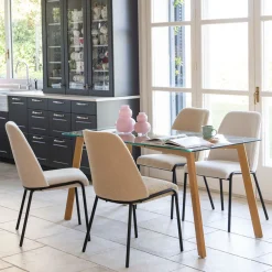 Silla de comedor beige Mina 49x60cm