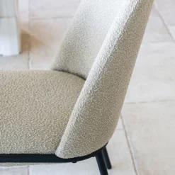 Silla de comedor borreguito beige Mina 49x60x91cm