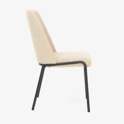 Silla de comedor borreguito beige Mina 49x60x91cm