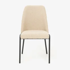 Silla de comedor borreguito beige Mina 49x60x91cm