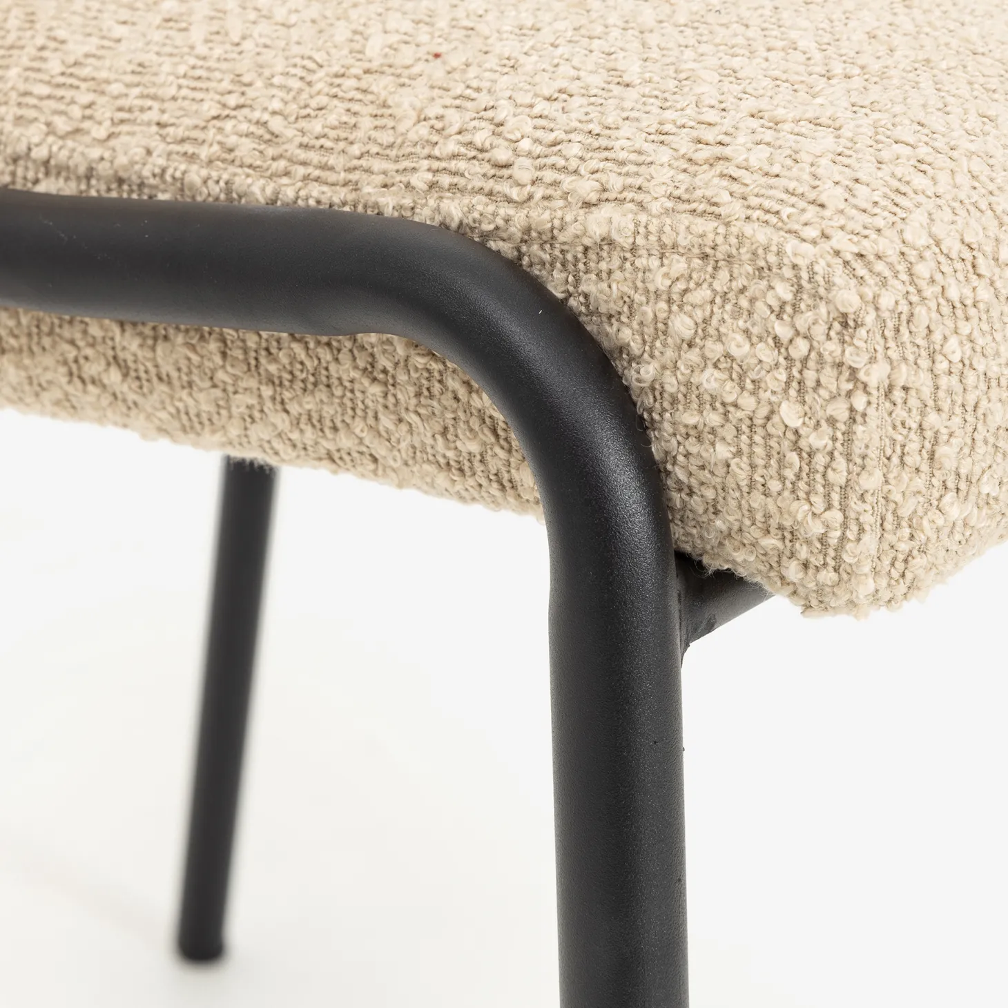 Silla de comedor borreguito beige Mina 49x60x91cm