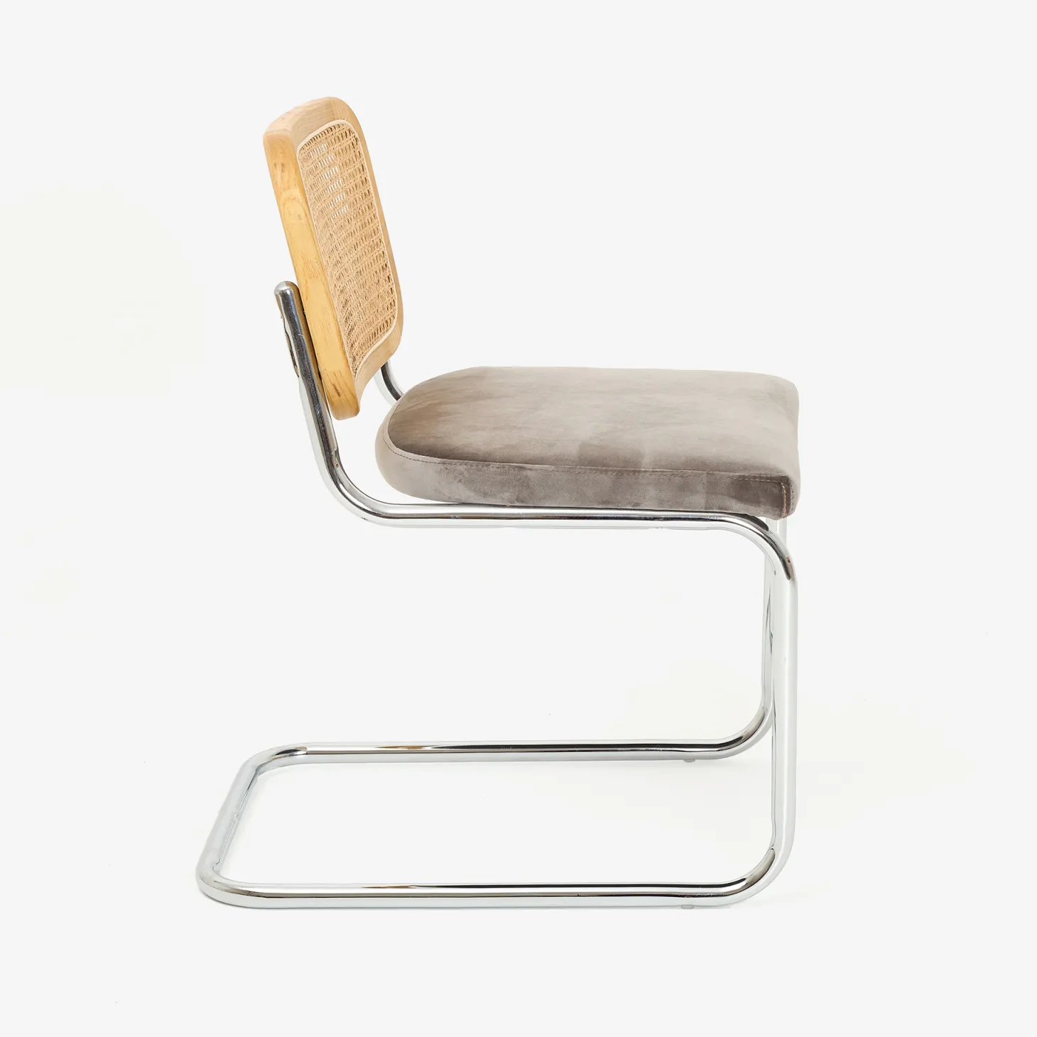 Silla de comedor de madera de olmo y ratán gris Leonor 47,5x63,5x82cm Clau&Chloe