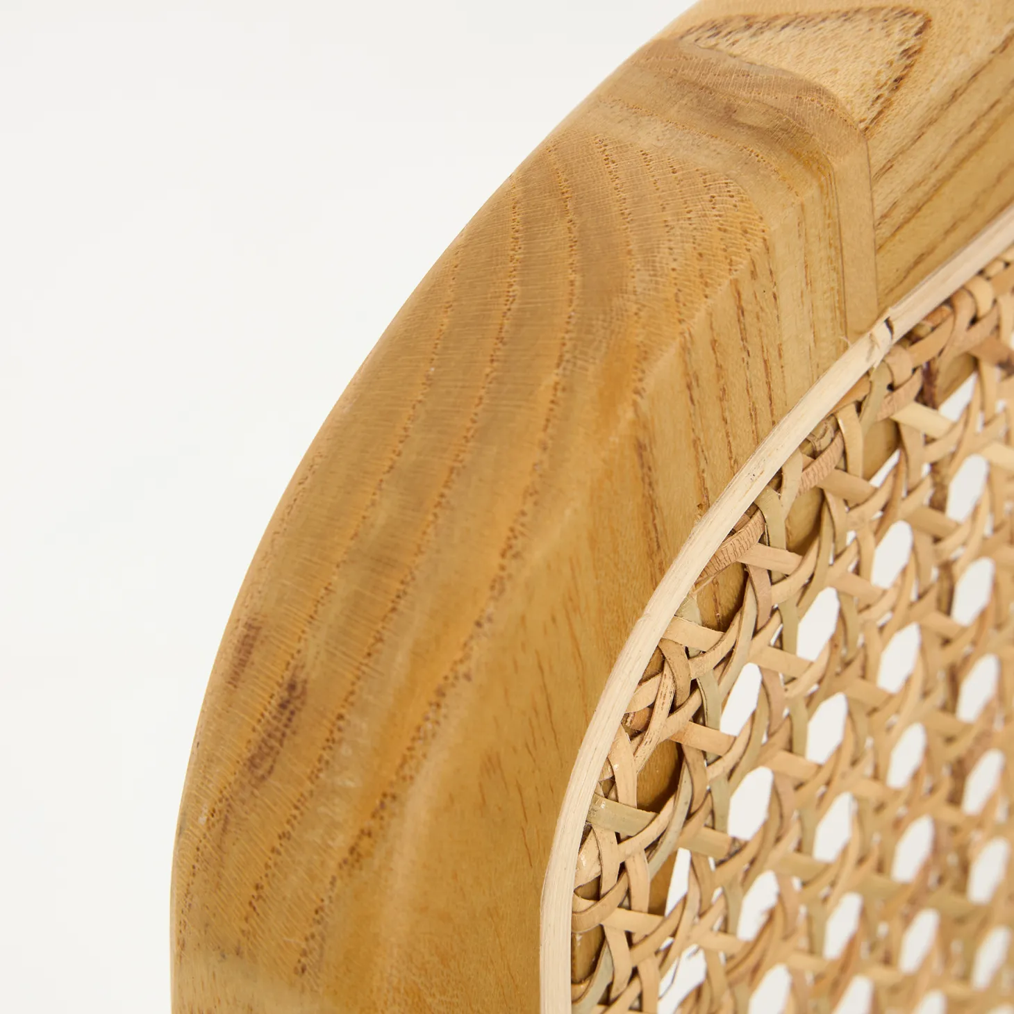 Silla de comedor de madera de olmo y ratán gris Leonor 47,5x63,5x82cm Clau&Chloe
