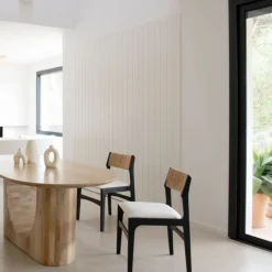 Silla de comedor de madera de olmo negra Jana 48x44x79cm Clau&Chloe