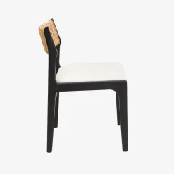 Silla de comedor de madera de olmo negra Jana 48x44x79cm Clau&Chloe