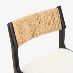 Silla de comedor de madera de olmo negra Jana 48x44x79cm Clau&Chloe