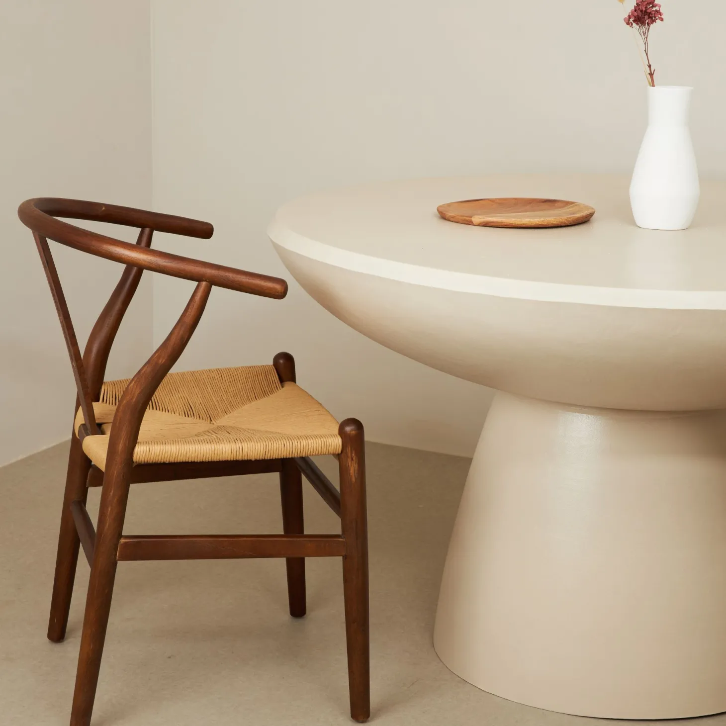 Silla de comedor de madera de olmo marrón oscuro Irma 49x42x78cm Clau&Chloe