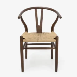 Silla de comedor de madera de olmo marrón oscuro Irma 49x42x78cm Clau&Chloe