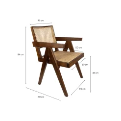 Silla de comedor de madera de olmo Cecilia 50x50x84cm Clau&Chloe