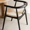 Silla de comedor de madera de haya negra Lilia 56x56x73cm
