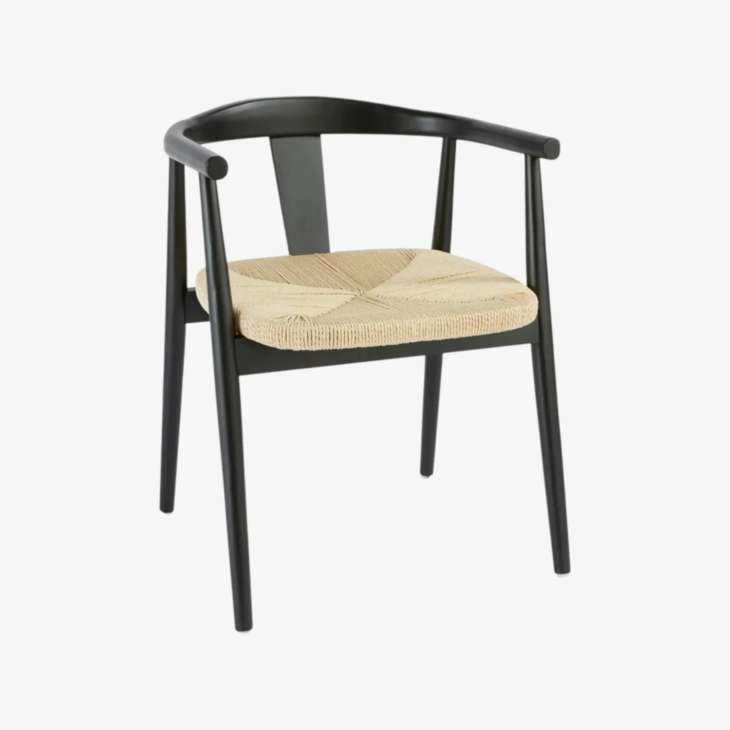 Silla de comedor de madera de haya negra Lilia 56x56x73cm