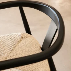 Silla de comedor de madera de haya negra Lilia 56x56x73cm