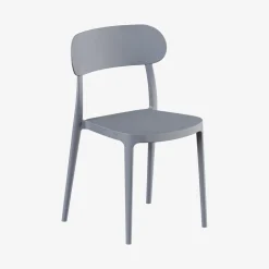 Silla de comedor de polipropileno gris Nesta 45x42x77cm
